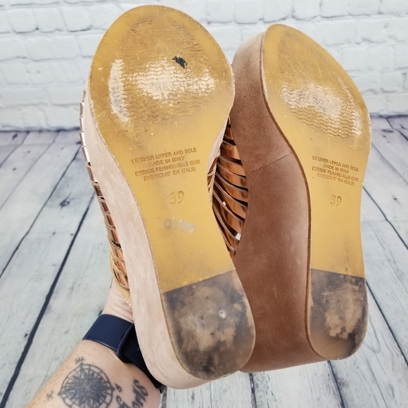 NAPOLEONI | wedge platform slip-on peep toe sandals - Picture 7 of 9